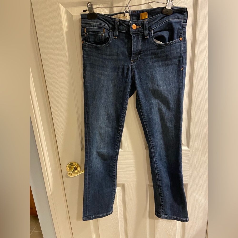 Pilcro and the Letterpress Dark Blue Jeans Cropped EUC